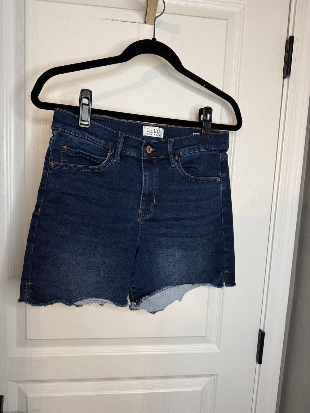 Nicole Miller Indigo Raw Hem Denim Cutoff Shorts